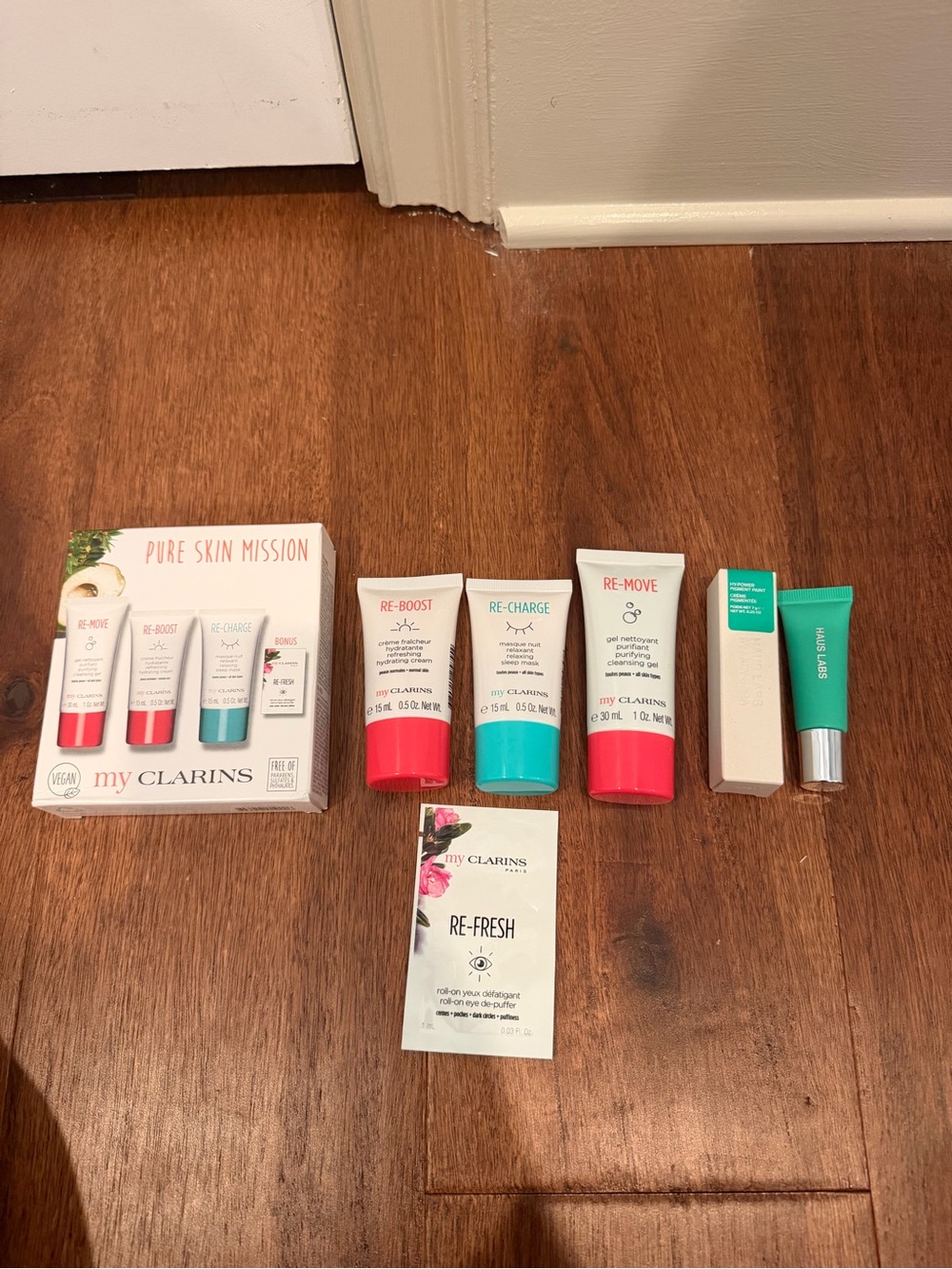 My Clarins pure skin mission and Haus Labs
